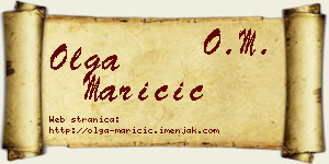Olga Maričić vizit kartica